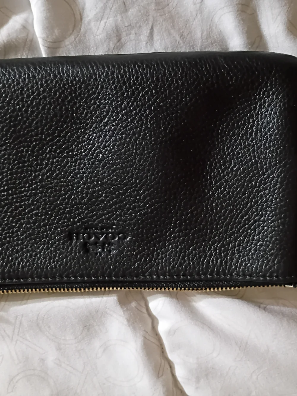Coach Black Pebbled Leather Zip Wallet
